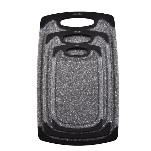 Soimiss Anti-Slip PP Cutting Board Set Black with Widened Handle for Easy Storage 3Pcs
