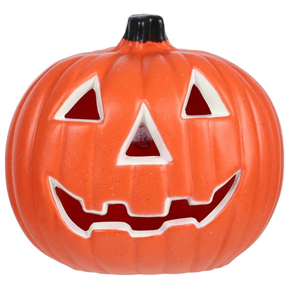 UNOMOR 1Pack Orange Plastic Pumpkin Lantern for Halloween Festivities