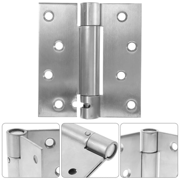 Soimiss Auto Close Door Hinges 201 Stainless Steel Silver Durable for Door 2Pcs