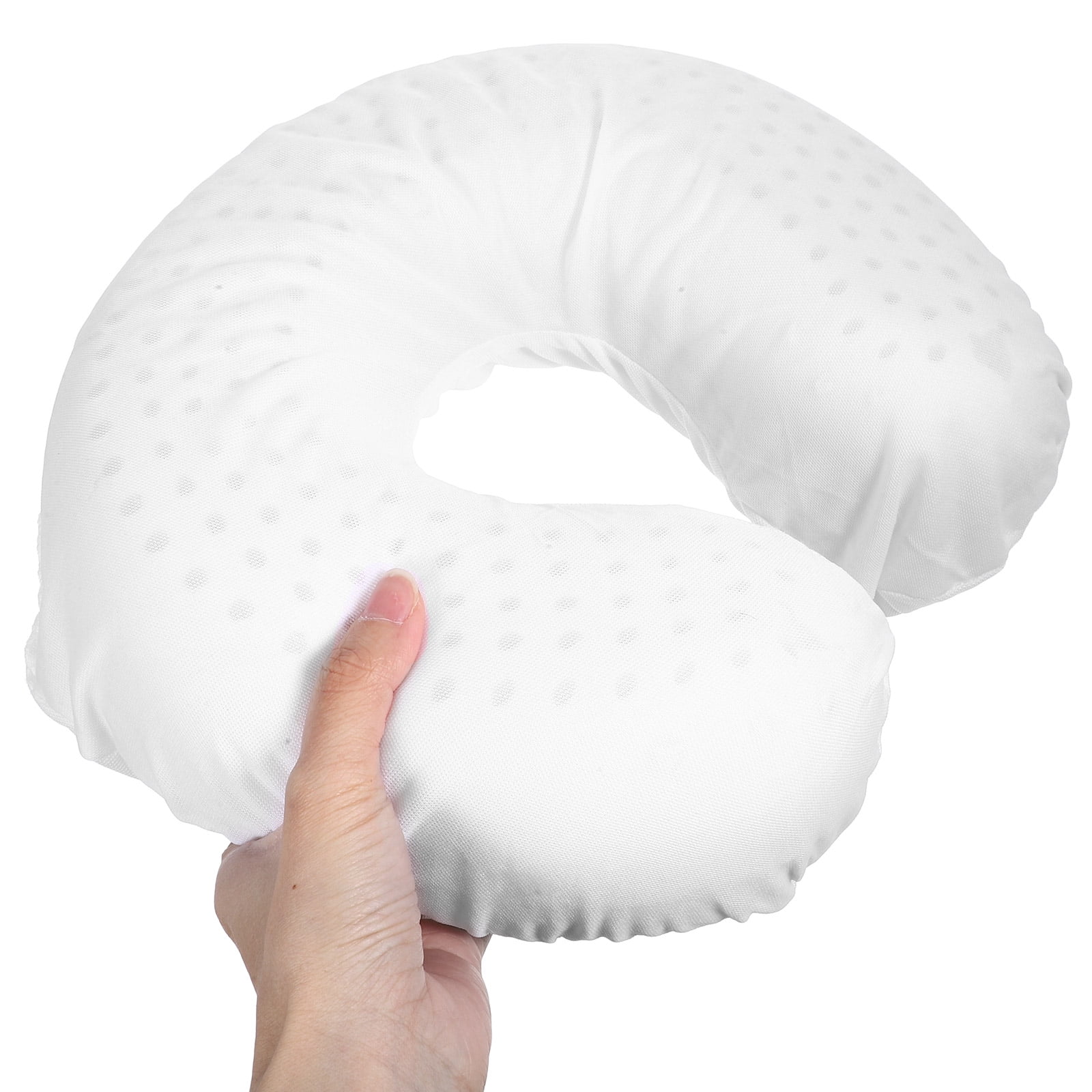 UNOMOR U Shaped Pillow Cervical Spine Neck Pillow White 1Pack 11.4X11.4X3.9In Natural Latex