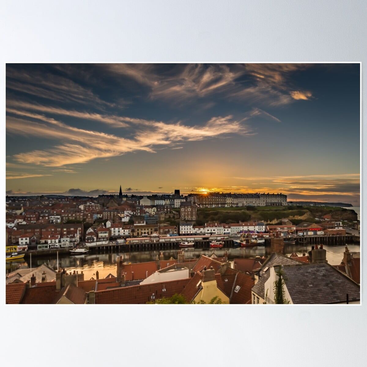Whitby Rooftops Poster Wall Art, Modern Wall Decor For Living Room ...