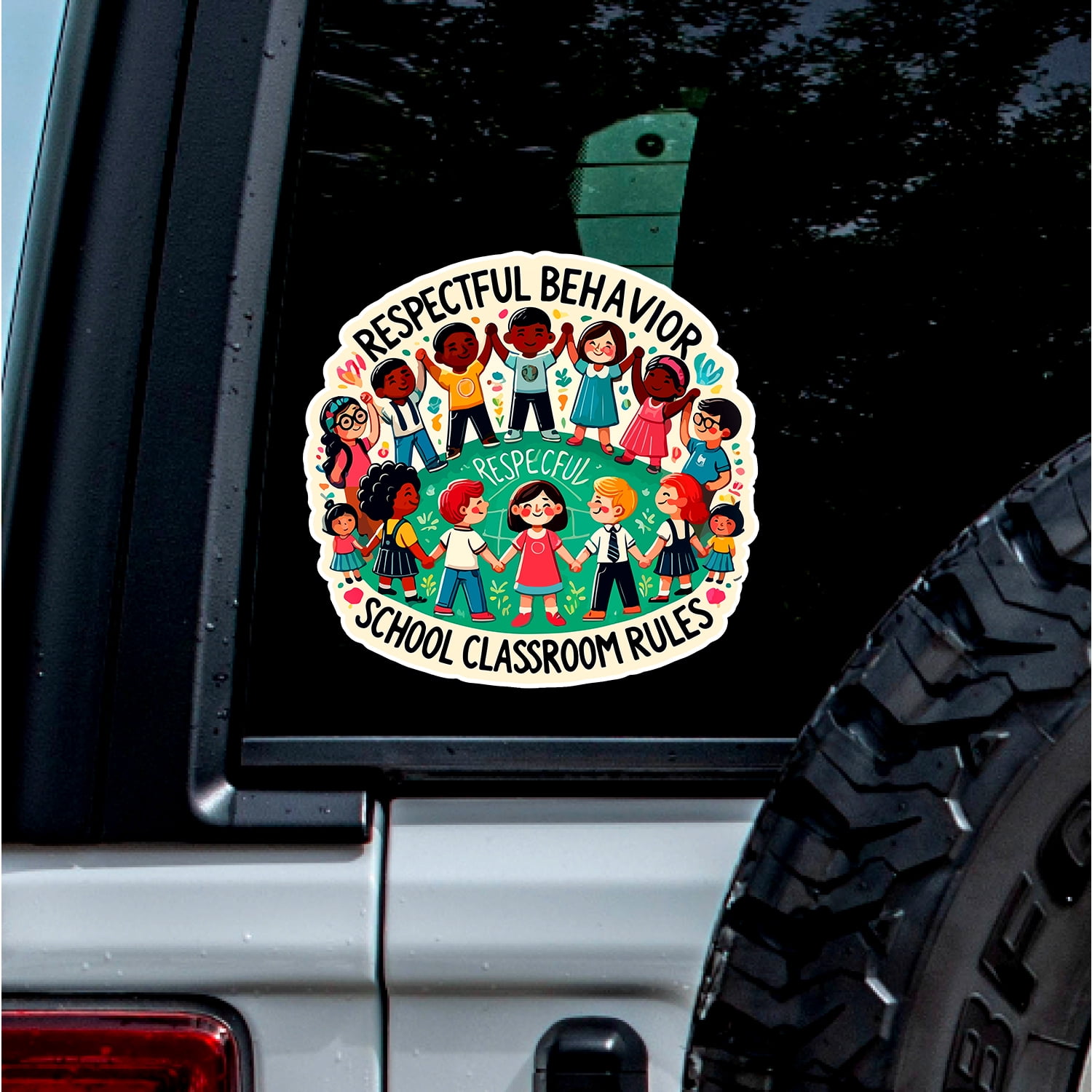 Read Rules Sticker (White, 0.8'' X 0.8'') Sticker Of Respectful Behavior School Classroom ...