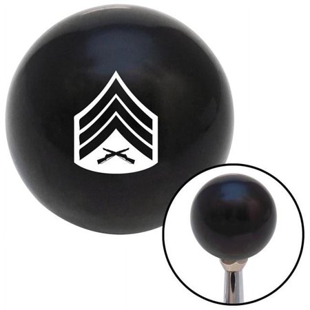 White 04 Sergeant Black Shift Knob with M16 x 1.5 Insert Shifter Auto Manual Custom Brody
