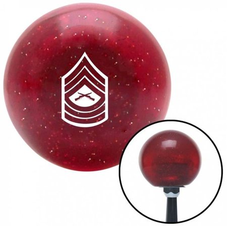 White 07 Master Sergeant Red Metal Flake Shift Knob with M16 x 1.5 Insert Shifter Brody