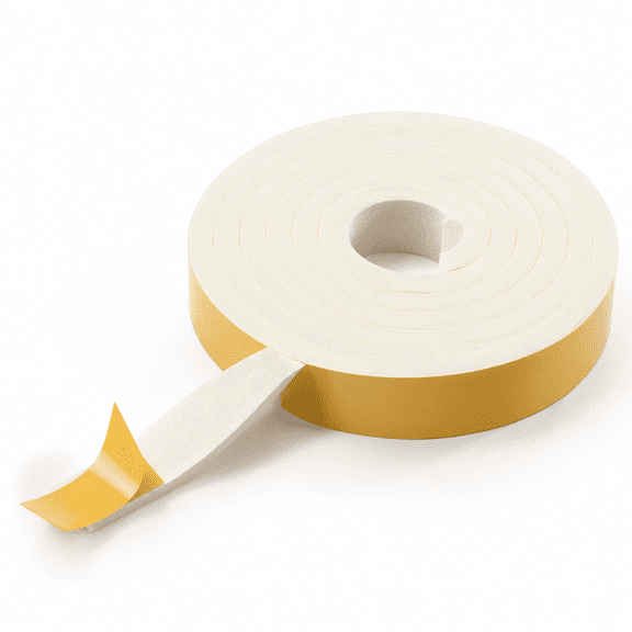 White 1”×1/2“ (66ft) EVA Foam Adhesive Weather Stripping for Doors, Windows, and Gaps