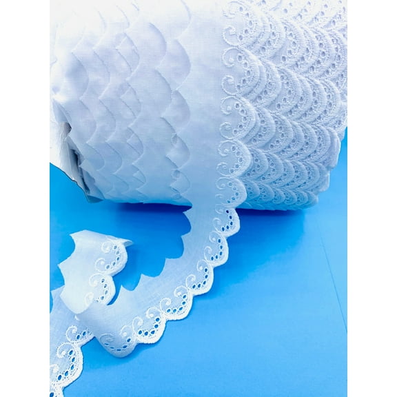 White 1-1/2" Eyelet Edge
