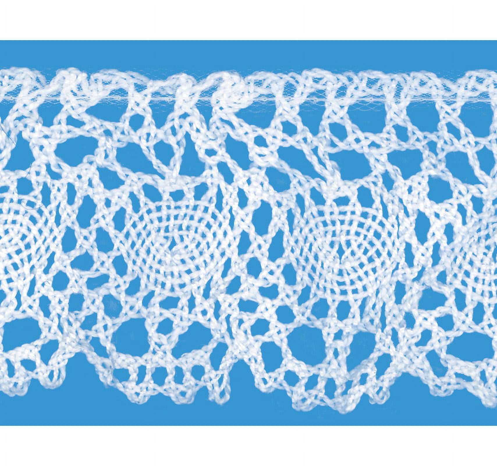 White 1 1/2 Inch Ruffled Cluny Lace Edge