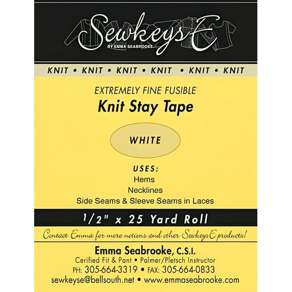 Field's Fabrics 0.5" Knit Stay Tape Fabric Interfacing 25 yd