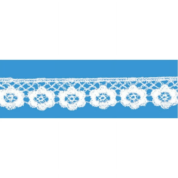 White 1/2 Inch Venice Lace Daisy Edge