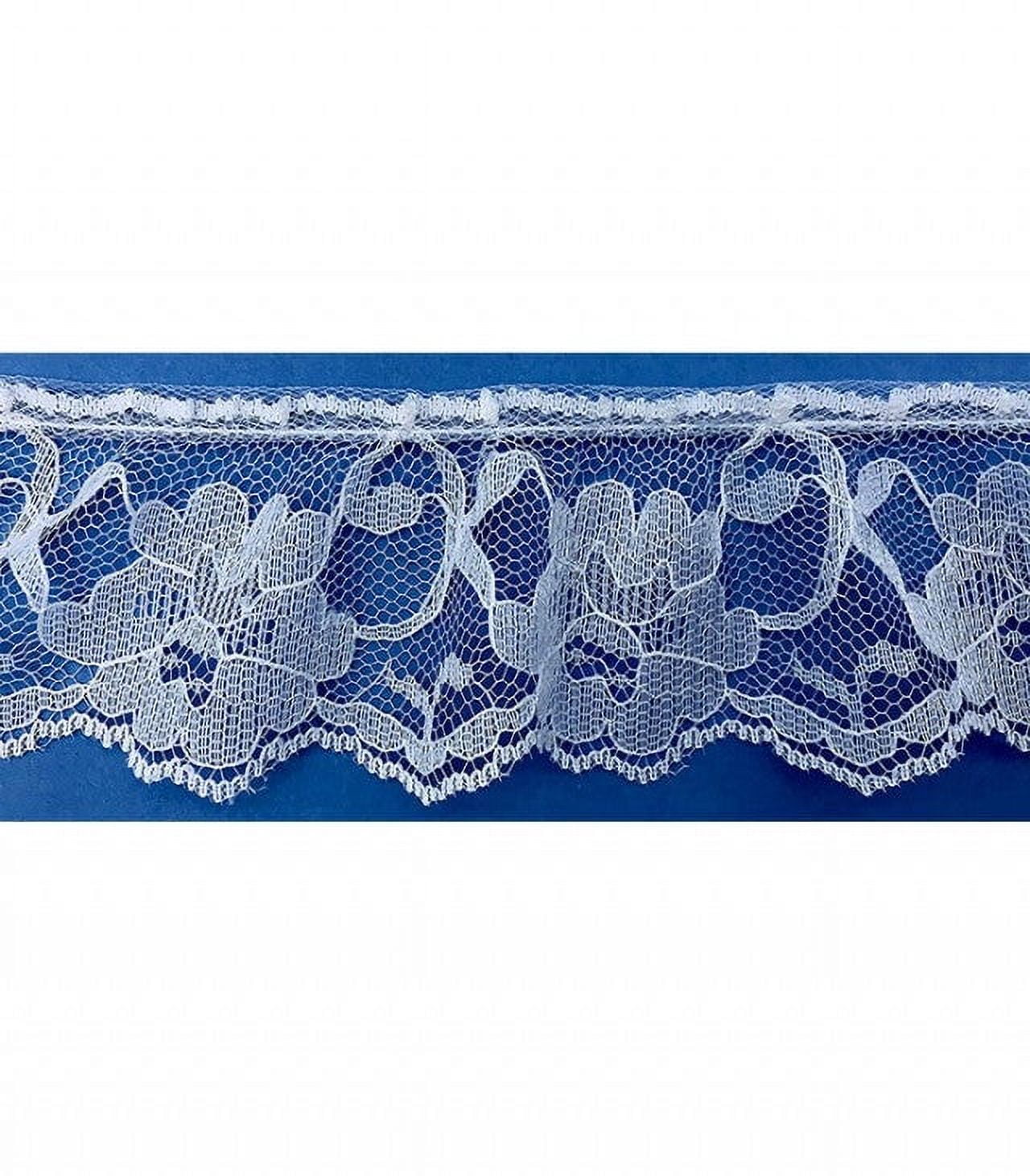 White 1 3/4 Inch Ruffled Classic Lace