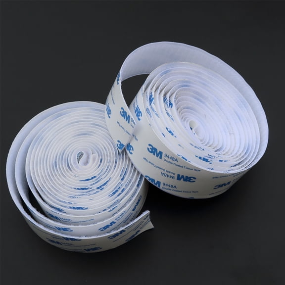 White 1.5-Inch Heavy Duty Sticky Back Tape 10FT Long Self Adhesive Hook and Loop Fastener for Home & Auto