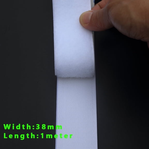 White 1.5-Inch Heavy Duty Sticky Back Tape 3FT Strong Adhesive Hook and Loop for Home & Craft DIY