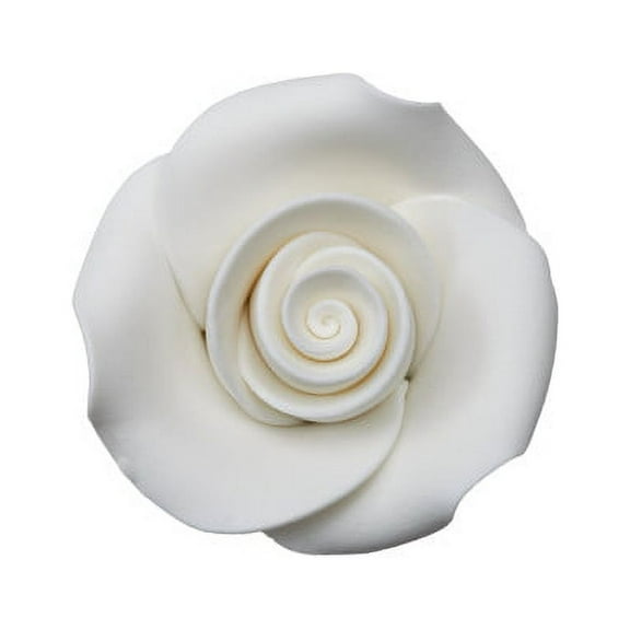SugarSoft Premium Edible Decorations - White Rose - 1.5" (6 pieces)