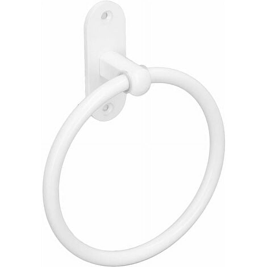 White 1 Piece Towel Ring, Wall Mounted Bathroom Towel Ring White