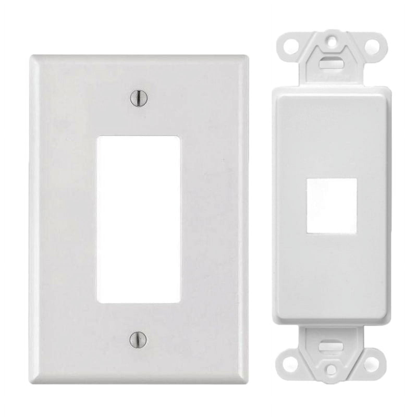 White 1 Port Decora Keystone Snap-in Jack Modular Wall Insert Cover ...