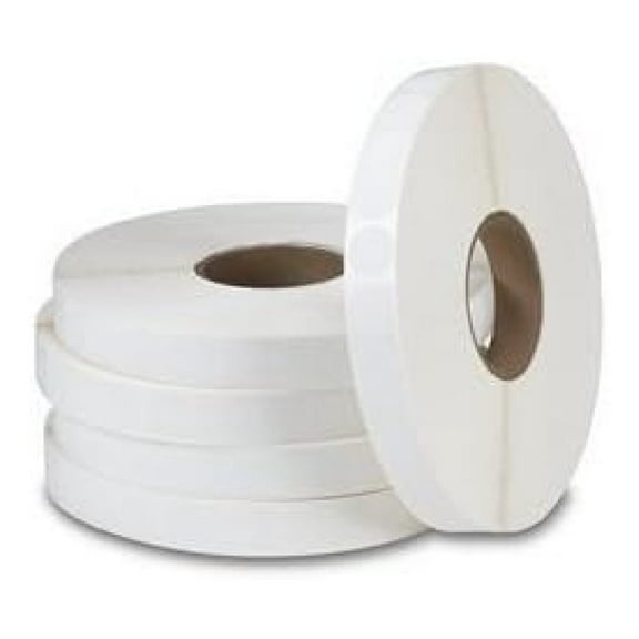 White 1" Wafer Tab Seals (No Perf) 5,000 per roll