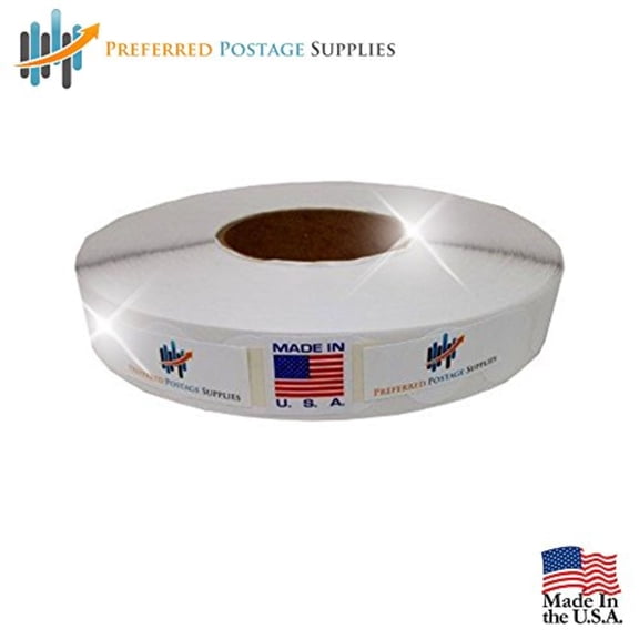 White 1" Wafer Tab Seals (No Perf) 5000 tabs per roll (1 Roll Per Box) USPS Approved!