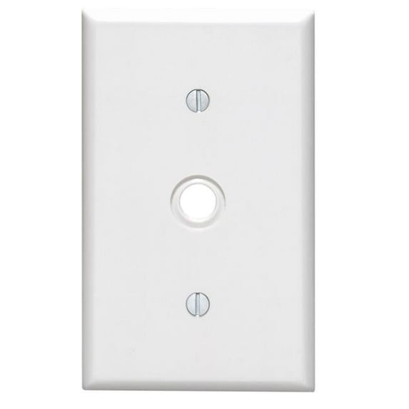 White 1 gang Plastic Cable & Telco Wall Plate