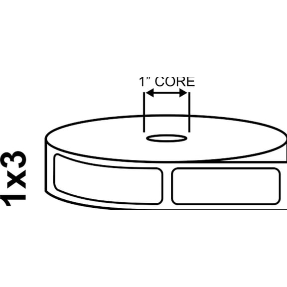 White 1"x3" Direct Thermal Zebra Compatible Labels | 500/Roll | 16 Rolls
