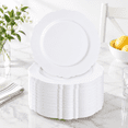 White 10.25inch Dinner Plates, 60 Count Plastic Party Plates for ...