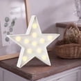 thumbnail image 1 of White 10.6-Inch Star-Shaped LED Table Lamp, Battery-Powered Acrylic Decorative Light for Independence Day, 4th of July Parties & Wedding Decor, 1 of 6