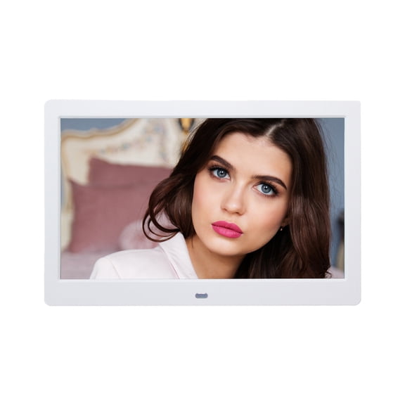 White 10 Inch Digital Photo Frame, HD Electronic Photo Album with Calendar Clock, Video Music Loop Playback Desktop Display for Home Office Gift
