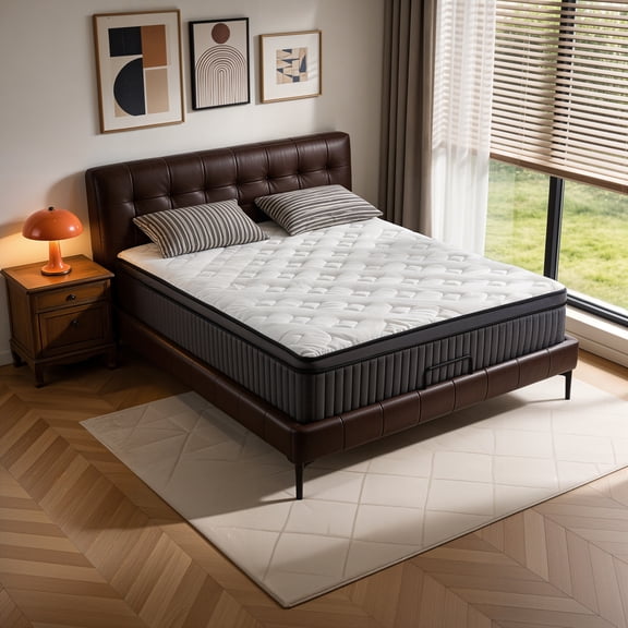 White 10 inch Twin Size,Ergonomic Design,Mattress Memory Foam Pocket Spring,Hybrid Mattress, Medium Firmness, Lumbar Support,Pressure Relief,Best Choice for Family Happiness,Bed Mattress in a Box