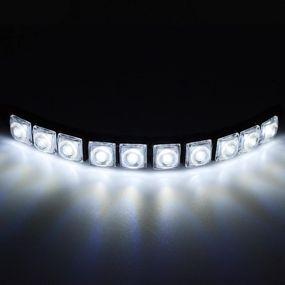 White 10 LED Daytime Running Strip Light Marine Navigation Light Boat Lamp IP67 Waterproof High Power Clearance Light Flexible Bright Spot Fog Led Auto Accessories Universal Fit Many Car Truck 2pcs