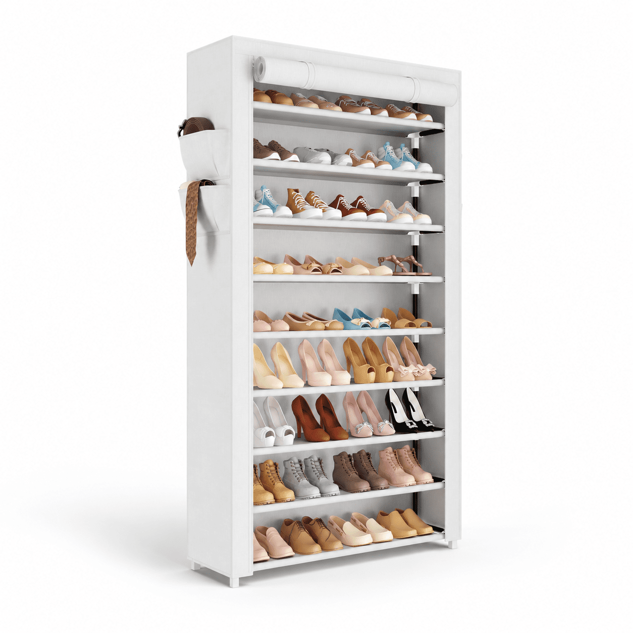 White Large Storage Racks White 10 Tier - 33.8