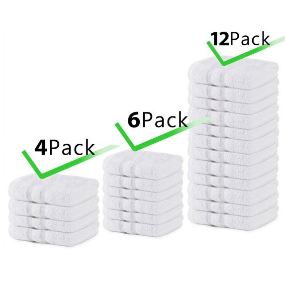 White 100% Cotton 1 Pack, 2 Pack, 4 Pack, 6 Pack, 12 Pack HandTowels Hotel & Spa Quality