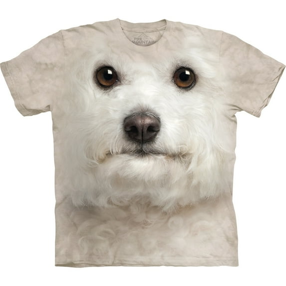 White 100% Cotton Bichon Frise Realistic Graphic T-Shirt