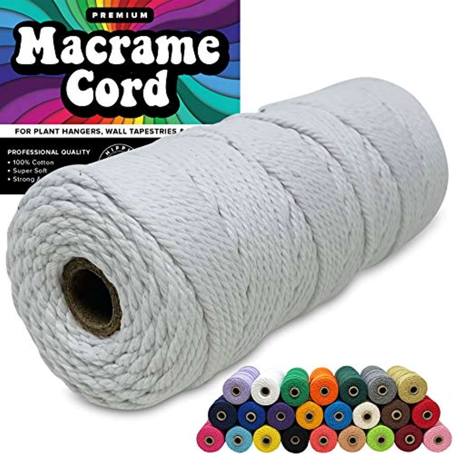 3mm Macrame Cord 3mm Thick Cords for Macrame Yarn 100% Cotton Colored  Macrame Rope Cord Natural Craft Cord String Yarn Supplies 325 Feet 3 mm  Cotton