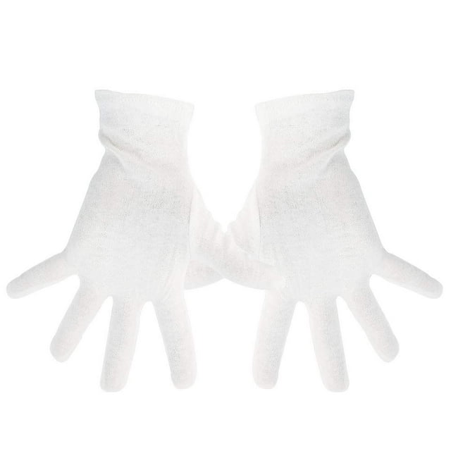 White 100 Cotton Gloves for Eczema Small Bulk 12 Pairs,Thin Dry Hand