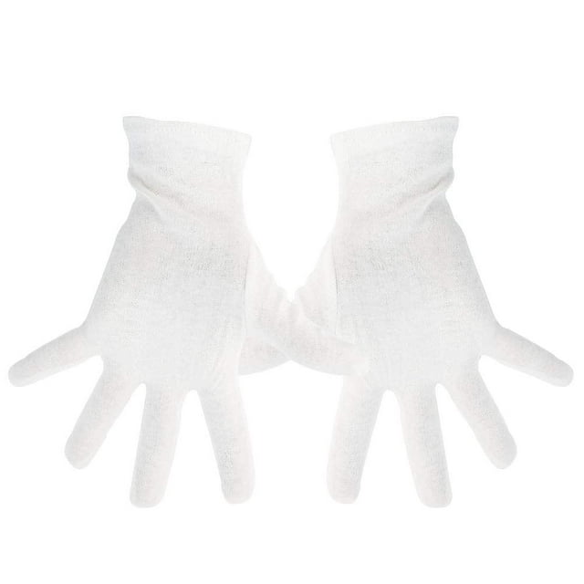 White 100 Cotton Gloves for Eczema Small Bulk 12 Pairs,Thin Dry Hand