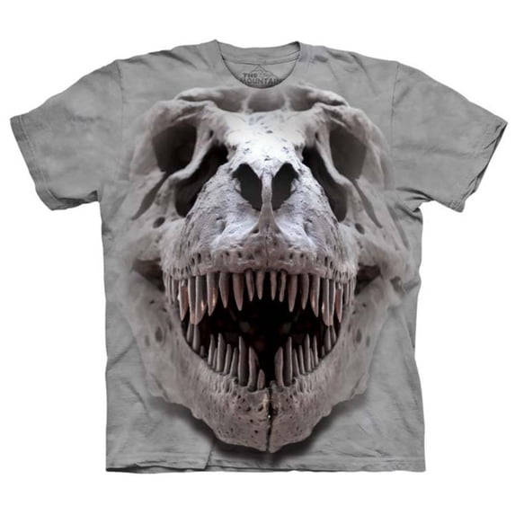 White 100% Cotton T-Rex Big Skull Novelty T-Shirt