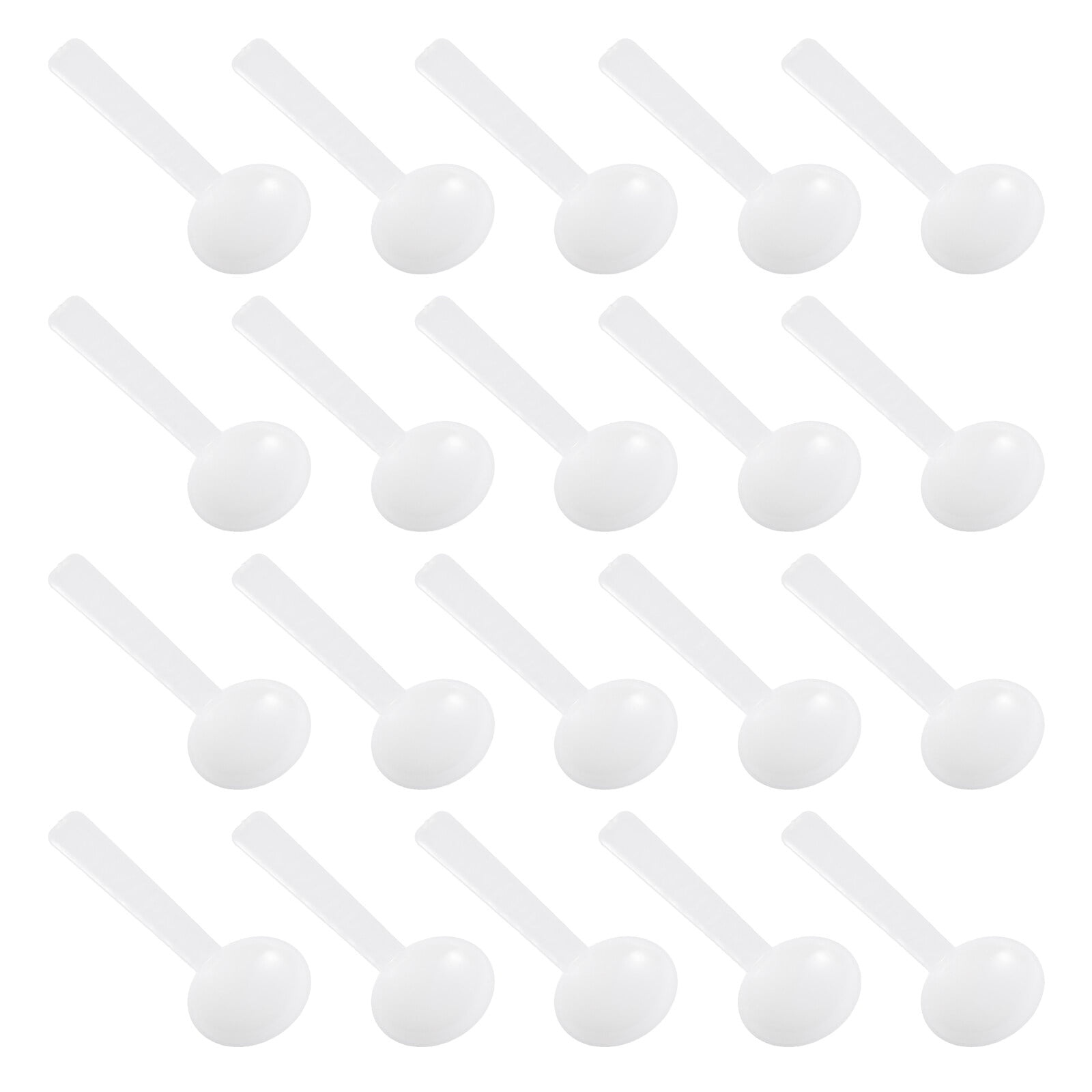 White 100 Pcs Plastic Spoons Kitchen Lab Mixing Spatulas Miniature Pp