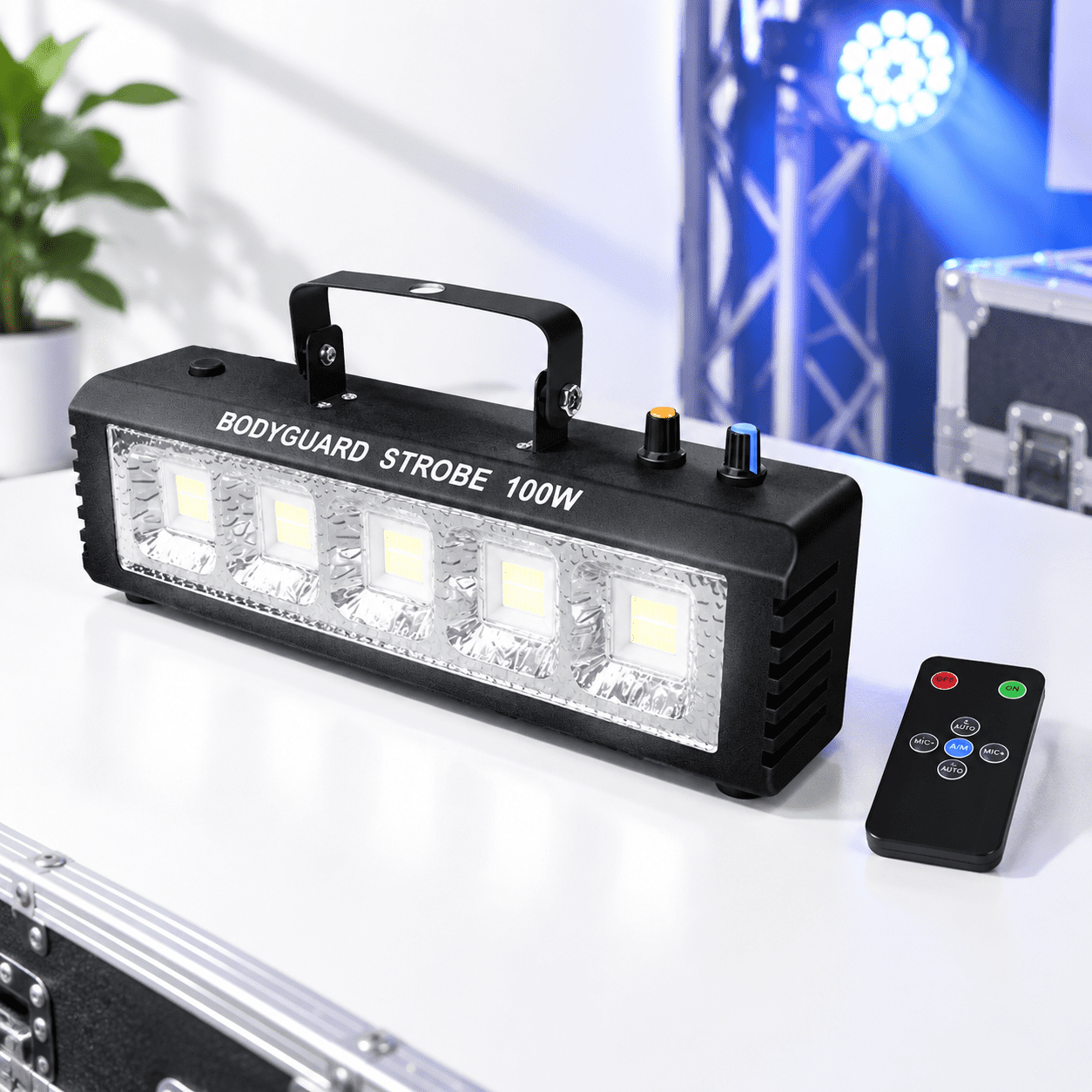 White 100W Sound Activated LED Strobe Light with Remote Control for DJ ...