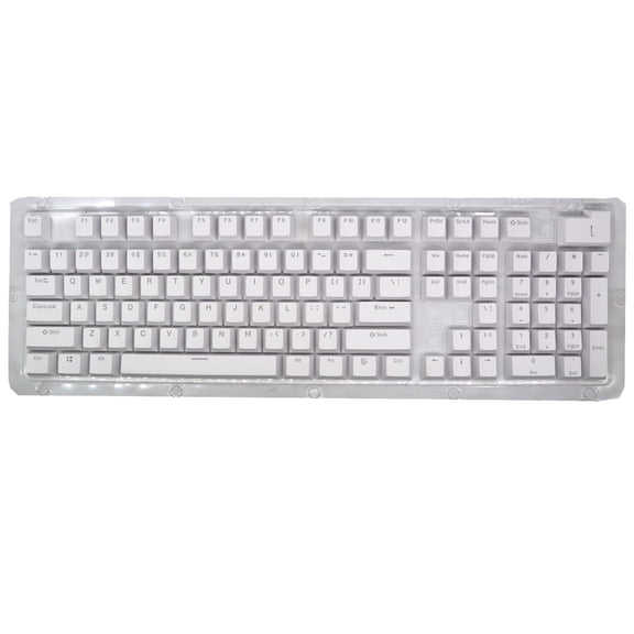 White 104 Keycaps For Mechanical Keyboard With Oem Profile And Shine Through Letters For Backlit Keyboard