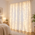 White 10ft×10ft Tulle Backdrop Curtain with String Lights for Weddings ...
