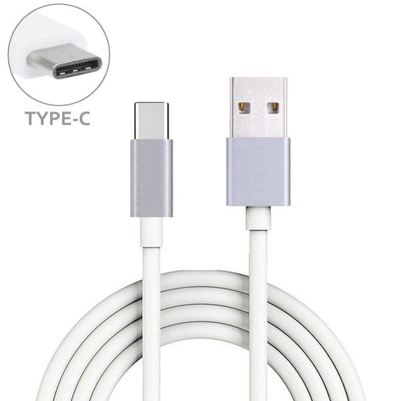White 10ft Long Type-C Cable Rapid Charger Sync USB Wire USB-C Power Data Transfer Cord Compatible With HTC 10, U11