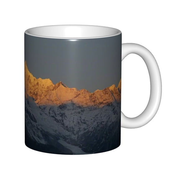 White 11oz Ceramic Coffee Mug with Tribal Indian Print Pattern