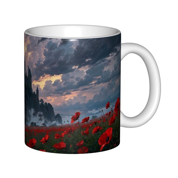 White 11oz Ceramic Mug with Indiana Pride Native Design Coffee Cup for Office Home Use