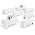 White 12 Pack - 60 x 102 Inch Rectangle Polyester Tablecloth for 6 Foot ...