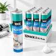 White 12 Pack RTV Silicone Caulk, Waterproof Sealant for Kitchen ...