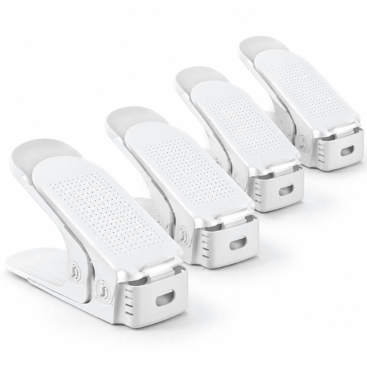 Shoe Saving Rack White 12 Pack Shoe Slot Organizer, Space-Saving Shoe Rack for Closet ...