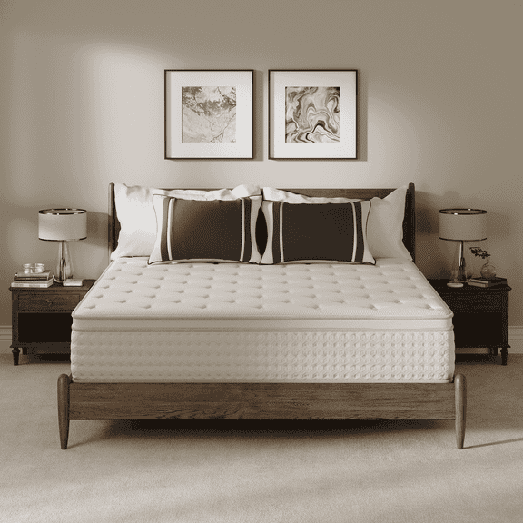 White 12 inch Full Size Hybrid Mattress in a Box, Memory Foam & Individually Wrapped Coil, Support, Breathable, Pressure relief- 120 Night Trial