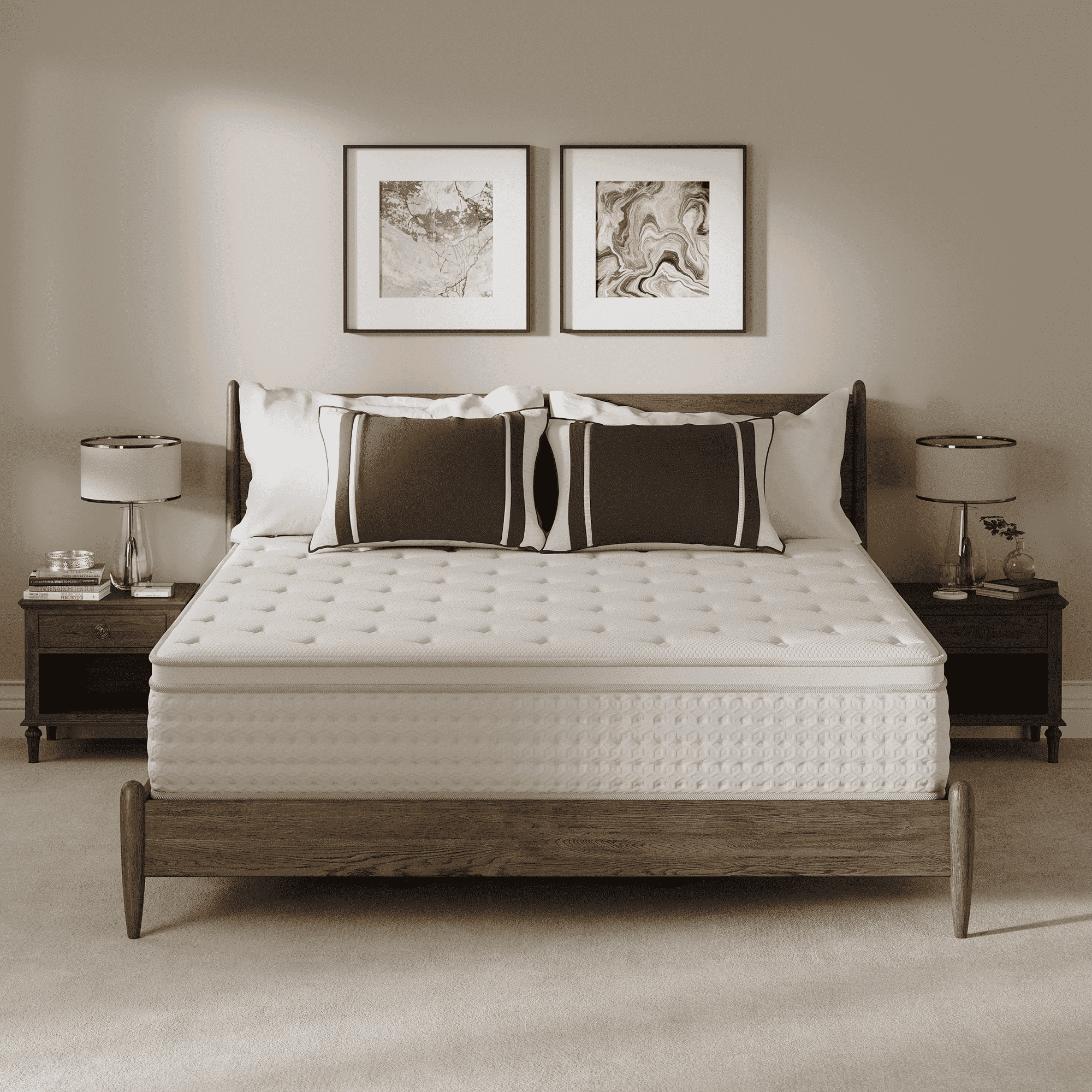 White 12 inch Full Size Hybrid Mattress in a Box, Memory Foam & Individually Wrapped Coil, Support, Breathable, Pressure relief- 120 Night Trial