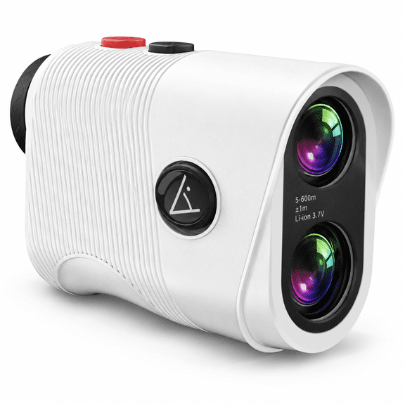 White 1200 Yard 7x Magnification Golf Rangefinder With Slope And Accessories