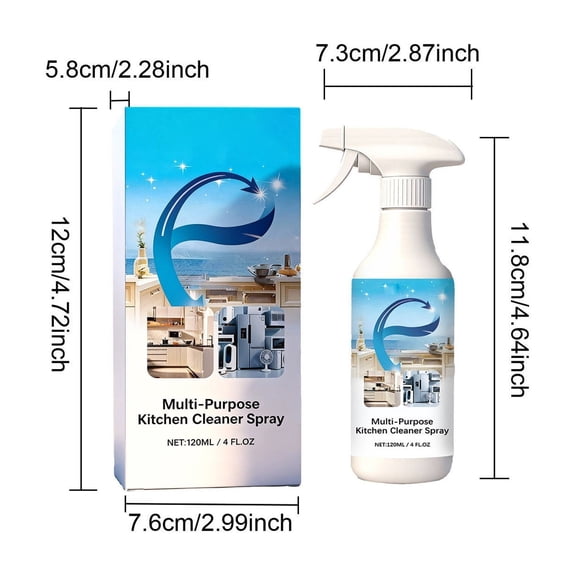 White 120Ml Kitchen Cleaning Spray Daily Multi-Purpose Degreaser For Cooktops Cabinets And Appliance Surfaces