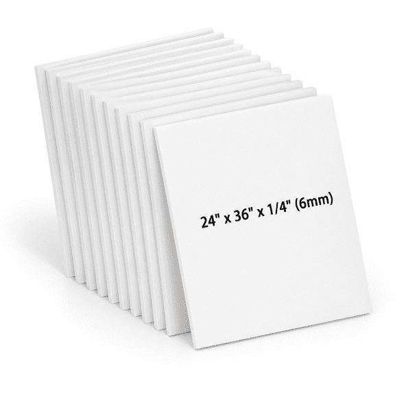 White 12PCS 24" x 36" 0.23" Foam Core Backing Boards for Art Craft